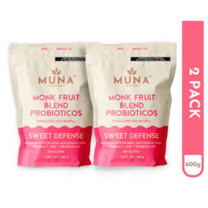 dos bolsas de muna monk fruit probioticos